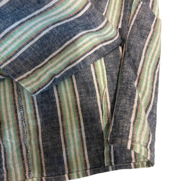 For Cynthia Women Crop Top PL Colorful Striped Tie Front Coastal Beachy Summer - Picture 6 of 9